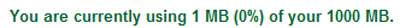 1 MB Gmail Usage